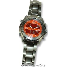 Florida Keys Time Digital Analog Alarm Chronograph, Sapphire Crystal FKT-orange