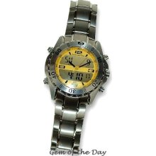 Florida Keys Time Digital Analog Alarm Chronograph, Sapphire Crystal FKT-yellow