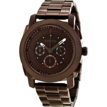 Fossil Machine Chronograph Brown Dial Brown Ip Stainless Steel Mens Watch Fs4661