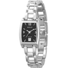 Fossil Relic Womens All Brilliant Silver Steel Watch, Black Dial, Date Zr33480