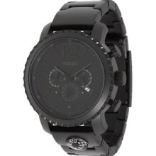 Fossil Watch, Mens Chronograph Gage Black Plated Stainless Steel Brace