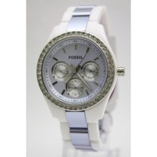 Fossil Womens Stella Multifunction Glitz Plastic Watch - Purple Dial Es2803