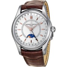 Frederique Constant Index Moon Phase Silver Dial Stainless Steel Mens Watch