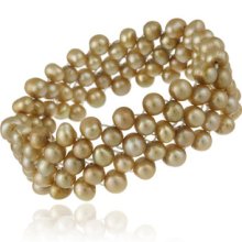 Freshwater Cultured Gold Pearl Stretch Bracelet
