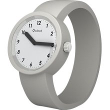 Fullspot O Clock Unisex Quartz Watch With White Dial Analogue Display And Grey Silicone Bracelet Ocnw07-M