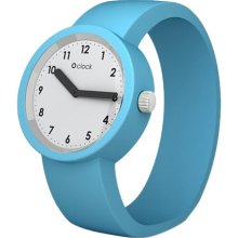 Fullspot O Clock Unisex Quartz Watch With White Dial Analogue Display And Blue Silicone Bracelet Ocnw08-L