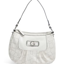 G by GUESS Gallia Top-Zip Bag, WHITE