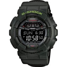 G-shock G-lide Plastic Resin Case Nylon Bracelet Black Tone Digital Di