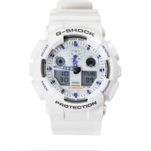 G-shock Watch Men's Analog Digital White Resin Strap Ga100a-7a