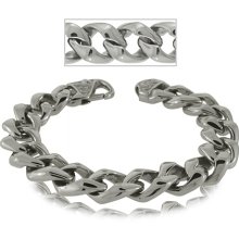GEMAFFAIR Stainless Steel Bracelet Cuban Curb Link - Fleur De Lis Size: 8.5