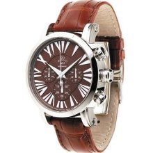 Gio Monaco Men's 124-A oneOone Automatic Brown Alligator Leather ...
