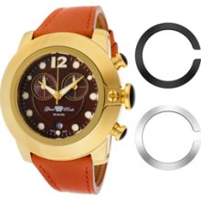 Glam Rock Watches Women's So-Be Mood Chronograph Brown Dial Coral Leat
