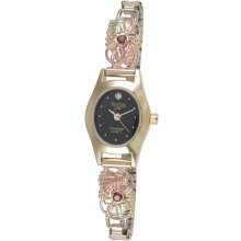 Gold Ladies Genuine Garnets Stone Watch