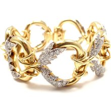 Gorgeous Authentic Tiffany & Co Schlumberger 18k Gold Platinum Diamond Bracelet