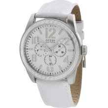 Guess Multifunction White Leather Mens Watch W95129G1