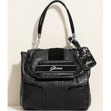 Guess Thayer To Handle Flap Handbag Crossbody Purse Bag Satchel Black