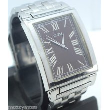 Guess W85062g4 Black Dial Roman Numeral Silver Tone Watch ++ Stunning ++
