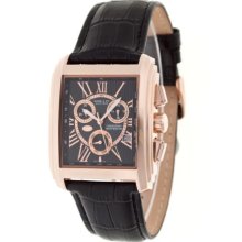 Haas & Cie 'Rasmus' Mfh416lba Men's Analog Quartz Watch With Chronograph And Black Leather Strap