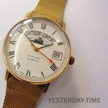 Hamilton Southern Comfort Swiss 3 Jewel 14K Gold Plated Gents Quartz Watch