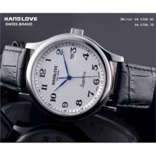 Handlove Handlove White Dial Imported Genuine Leather Men′s Swiss Watch