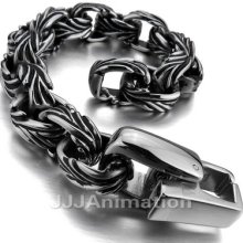 Heavy Stainless Steel Bangle Bracelet Chain Men Silver Xb0209