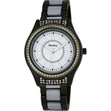 Henley Ladies Quartz Watch With White Dial Analogue Display And Grey Stainless Steel Plated Bracelet H07146.1