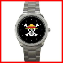 Hot Item One Piece Flag Monkey D. Luffy Manga Sport Metal Watch Style