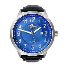 HydrOlix 3-Hand Black Leather/Blue Dial Unisex watch #XA00223