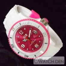 Ice-watch - Unisex White Sili Pink Dial Watch - Si.wp.u.s 12