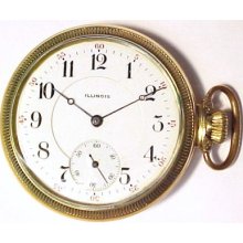 Illinois 1915 Antique Sidewinder Pocket Watch; 17 Jewels / 16s Gold Filled Case