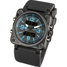 Infantry Digital Military Sport Mens Wrist Watch Black Rubber Blue Alarm Date