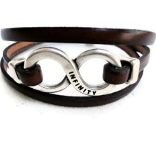 Infinity Bracelet, Leather Bracelet for men, Triple Wrap,Mens Jewelry, Mens Bracelet, Womens Bracelet, Genuine Leather Bracelet