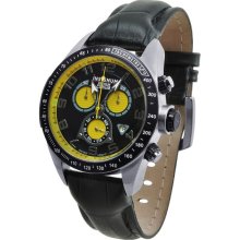 Insignum Corium Black - Yellow Chronograph Watch