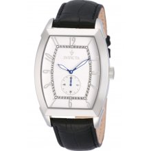 Invicta 12208 Vintage Silver Dial Black Leather