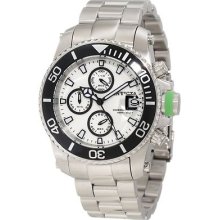 Invicta $895 Men Pro Diver Classic White Dial Chrono Stainless Steel Watch 11223
