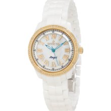 Invicta Ladies Angel Ceramic Case and Bracelet Mother of Pearl Dial Roman Numerals 10325