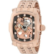 Invicta Menâ€™s Lupah Mechanical Skeleton Rosetone Ss Watch W/ Add Straps 1093