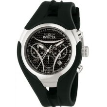 Invicta Menâ€™s S1 Rally Nitro Chronograph Black Carbon Fiber Dial Rubber Watch