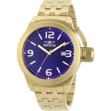 Invicta Men's 0990 Corduba Blue Dial 18k Gold Stainless Steel Watch $595