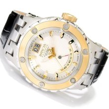 Invicta Men's Reserve Subaqua Carbon Fiber Dial Gold-Tone Leather ...