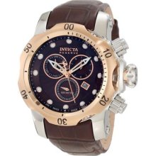 Invicta Midsize Reserve Venom Swiss Made Chronograph Rose Gold Ip Bezel Watch