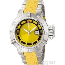 Invicta Subaqua GMT Yellow & Stainless Men's Watch NIB Model 6507 pristine