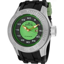 Invicta Watches Men's Pro Diver Green & Black Dial Black Polyurethane