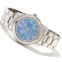 Invicta Women's Angel Collection Silvertone Blue Mop Dial Watch 12628
