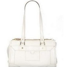 Isaac Mizrahi Live Leather Triple Entry Patent Trim Satchel