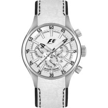 Jacques Lemans Formula 1(Tm) Monza F-5034B Gents White Leather Strap Watch