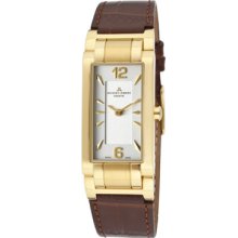 JACQUES LEMANS Watches Women's Silver Dial Gold Tone IP SS Case Brown