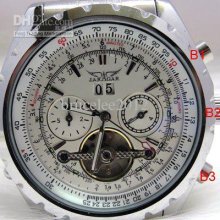 Jaragar Stainless Men Mechanical Automatic Tourbillion White Dial Da
