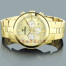 JBW Just Bling Watches: Mens Yellow Gold Tone Diamond Watch 0.21ct