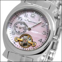 Jeanneret Ladies Indira Automatic Ss/pink Mother-of-pearl Dial